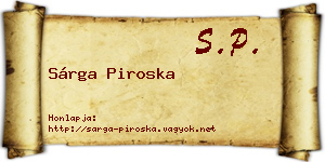 Sárga Piroska névjegykártya