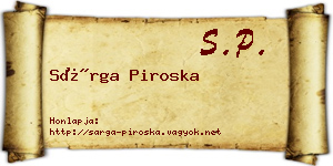 Sárga Piroska névjegykártya