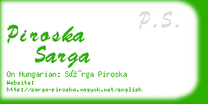 piroska sarga business card